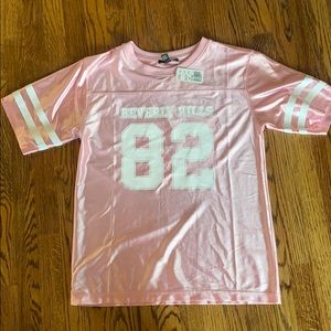 F21 Metallic Millennial Pink Beverly Hills Jersey